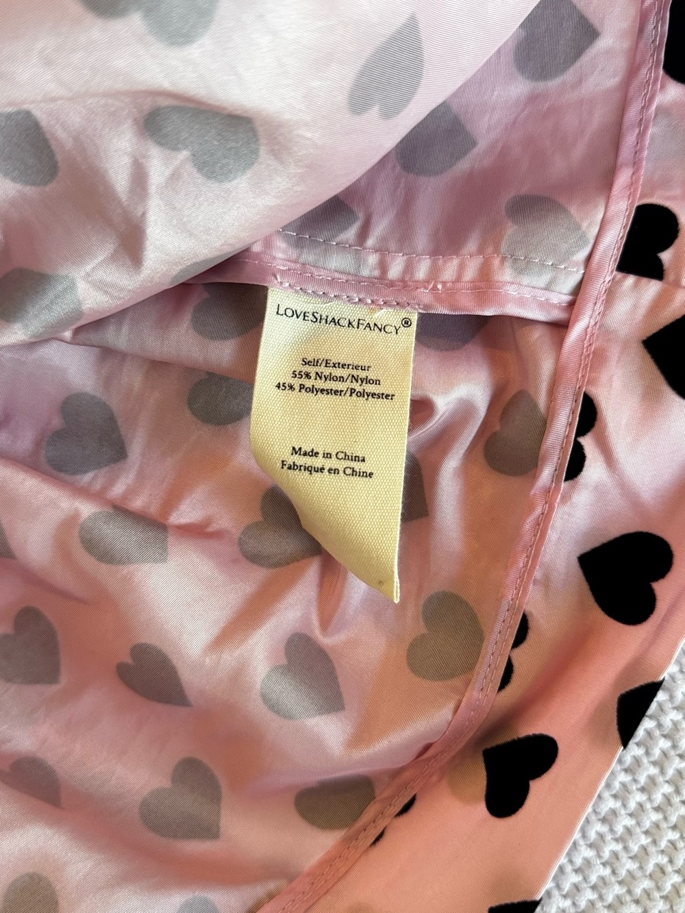LOVESHACKFANCY Pink Taffeta & Black Velvet Heart Peplum Top Puff Sleeve Blouse - Picture 14 of 16